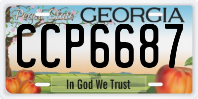 GA license plate CCP6687