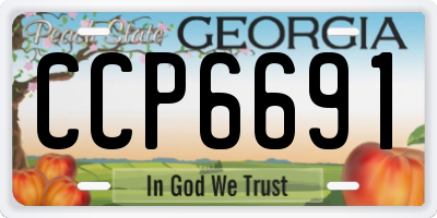 GA license plate CCP6691