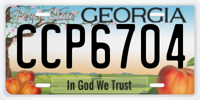 GA license plate CCP6704