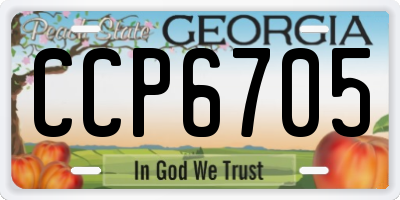 GA license plate CCP6705
