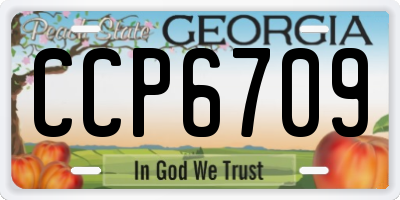 GA license plate CCP6709