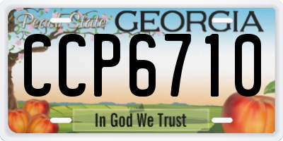 GA license plate CCP6710