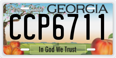 GA license plate CCP6711