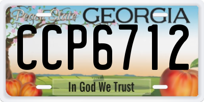 GA license plate CCP6712