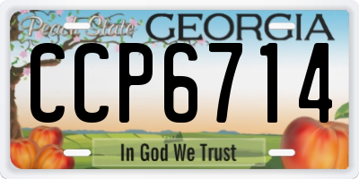 GA license plate CCP6714