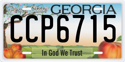 GA license plate CCP6715