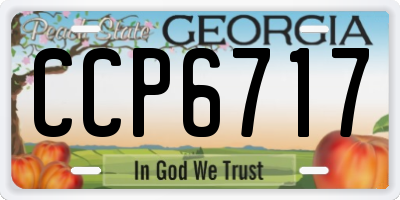 GA license plate CCP6717