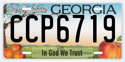 GA license plate CCP6719