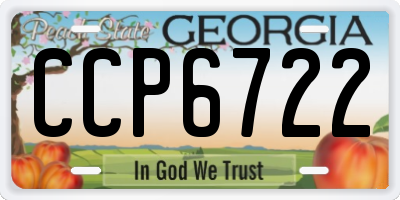 GA license plate CCP6722