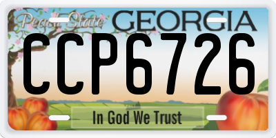GA license plate CCP6726