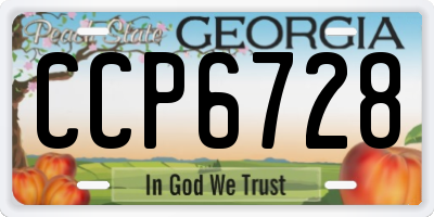 GA license plate CCP6728