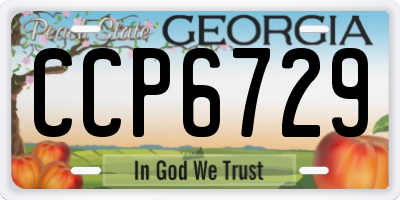 GA license plate CCP6729