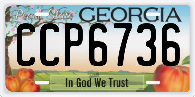 GA license plate CCP6736