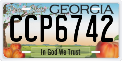 GA license plate CCP6742