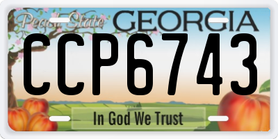 GA license plate CCP6743