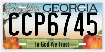 GA license plate CCP6745