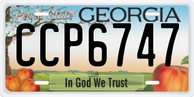 GA license plate CCP6747