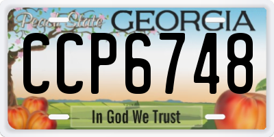 GA license plate CCP6748