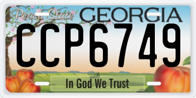 GA license plate CCP6749