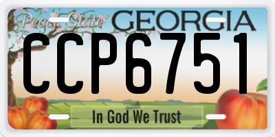 GA license plate CCP6751