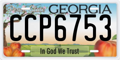 GA license plate CCP6753