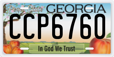 GA license plate CCP6760