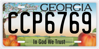 GA license plate CCP6769