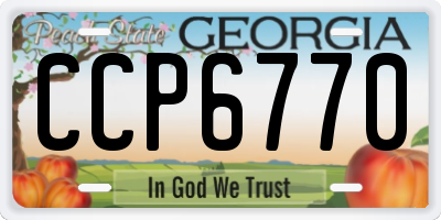 GA license plate CCP6770