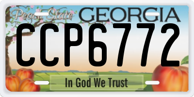 GA license plate CCP6772