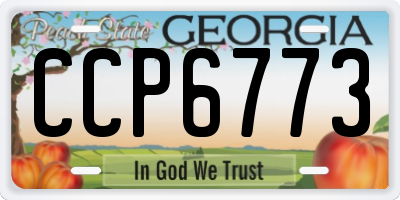 GA license plate CCP6773