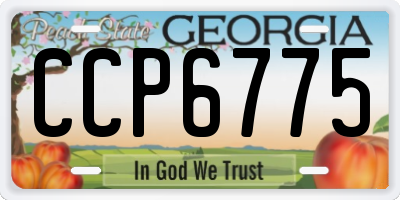 GA license plate CCP6775