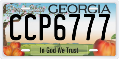 GA license plate CCP6777