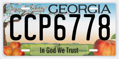 GA license plate CCP6778
