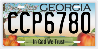 GA license plate CCP6780