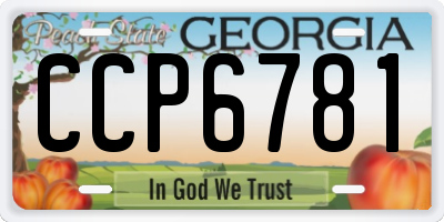 GA license plate CCP6781