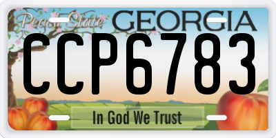 GA license plate CCP6783