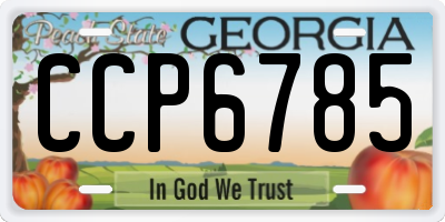 GA license plate CCP6785