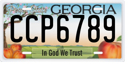 GA license plate CCP6789