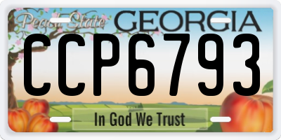 GA license plate CCP6793