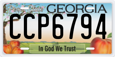 GA license plate CCP6794