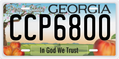 GA license plate CCP6800