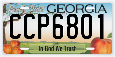 GA license plate CCP6801