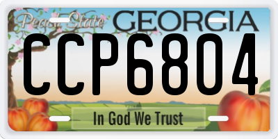 GA license plate CCP6804