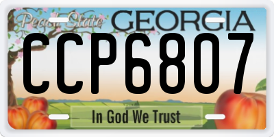 GA license plate CCP6807