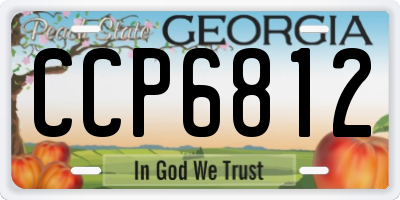GA license plate CCP6812