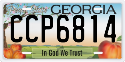 GA license plate CCP6814