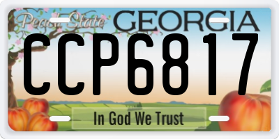 GA license plate CCP6817