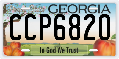 GA license plate CCP6820