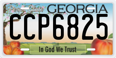 GA license plate CCP6825