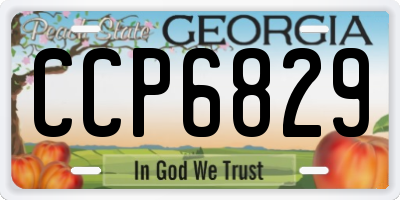 GA license plate CCP6829